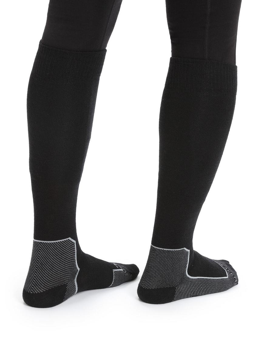 Black Icebreaker Merino Ski+ Ultralight Over the Calf Women's Socks | AU 1443EBCX